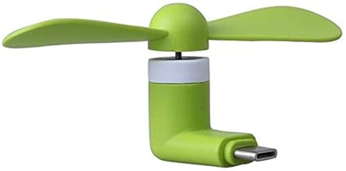 Duxk-1 No/Pc/Quantity of Mini Type-C -2-Blade High Speed USB Mobile Cooler Fan Support with All Android Type-C Smatphones with OTG Function (Any Colour As Per Availblity) (Green)
