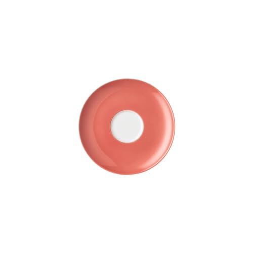 Thomas Sunny Day   Platillo de café rojo suave, 14,4 cm, para taza de café, porcelana, platillo con bandera, para lavavajillas y microondas, altura 1,9 cm, color rojo