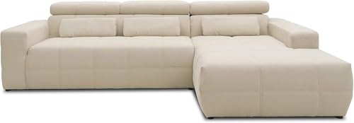 DOMO. collection Ecksofa Brandon, Sofa mit Rückenfunktion in L-Form, Polsterecke, Eckgarnitur Longchair rechts 285 x 175 x 98 cm (BxTxH), beige DOMO. collection Ecksofa Brandon, Sofa mit Rückenfunktion in L-Form, Polsterecke, Eckgarnitur Longchair rechts 285 x 175 x 98 cm (BxTxH), beige
