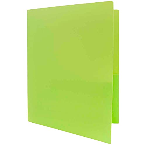 JAM-PAPER-Heavy-Duty-Plastic-2-Pocket-Extra-Tough-School-Folders-Lime-Green-6Pack
