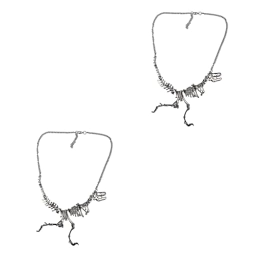 CWZZWS 2 Piezas Collar con Colgante de Dinosaurio Cadena de Cuello de Dinosaurio Negro | Ya disponible en tu tienda friki favorita! En mundofriki.es!