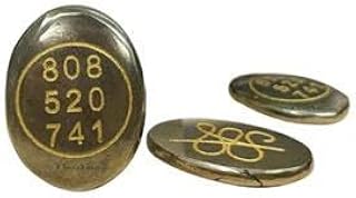 Crystal Pyrite Money Switch Stone with Zibu Symbol | Oval Cabochon Pocket Stone for Prosperity, Abundance & Reiki Healing (Pack of 1)
