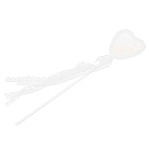 IMIKEYA Varita Mágica de Hada Forma de Corazón Blanca Ligera y Táctil Accesorio para Cosplay Utilería para Actuaciones Infantiles y Decoraciones de Fiestas de Hadas