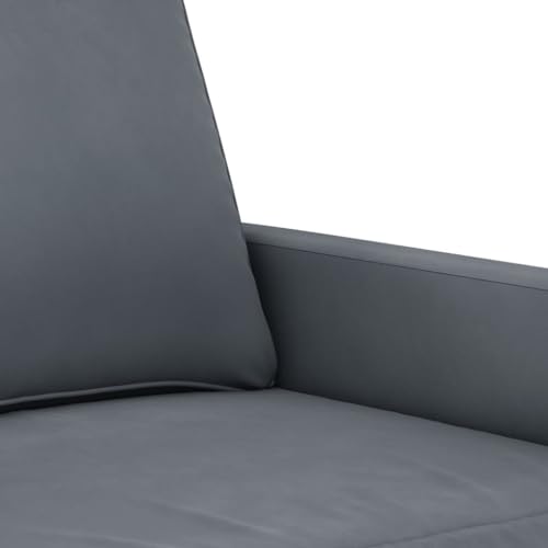 Emmtore Sofagarnitur, Sessel Couch mit Kissen, Sofa Wohnzimmersofa mit Armlehnen, Couchgarnitur Designsofa Sitzmöbel Polstermöbel,Samt Dunkelgrau,Mit Kissen & Fußhocker – Bild 7