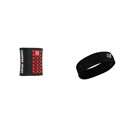 Sweatbands 3D.Dots Compressport bandeau running anti-transpiration noir