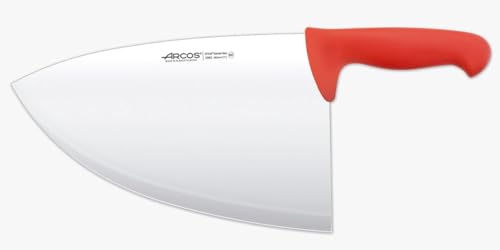 Arcos Cuchillo Carnicero Cleaver - Cuchillo Carnicero - Hoja Acero Inoxidable 11' - Mango Polipropileno - Plateado -istema Identificación Color - Resistente y Higiénico -erie 2900 - Color Rojo