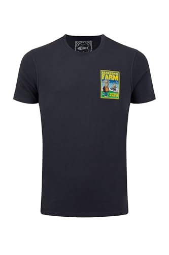 Image of Weird Fish Barkson Farm Back Print Artist T-Shirt Navy Size L
