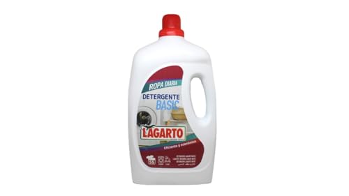 Lagarto - Detergente Liquido para lavadora. Basico 55 Lavados. Ideal para ropa diaria. Eficiencia y economico. Detergente Basic