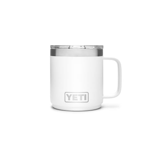 YETI Rambler 10 oz Stackable Mug, Vacuum Insulated, Stainless Steel with MagSlider Lid, White