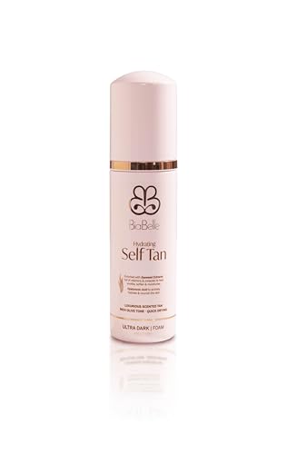 BiaBelle Ultra Dark Self Tanning Foam - Hydrating Formula with Seaweed & Hyaluronic Acid | Fast-Dry Olive Bronze | Streak-Free