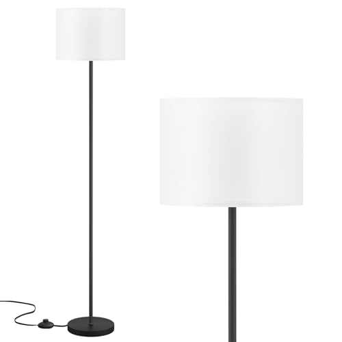Modern Floor Lamp Simple Design with White Shade, Foot...