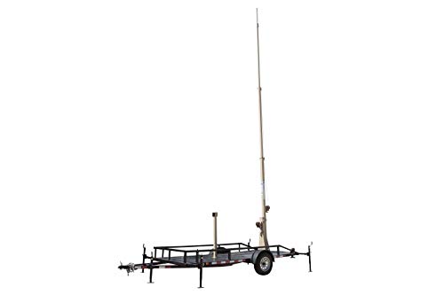 Mobile Communication Tower w/Trailer - 12' to 30' - Antenna Mount Pole - Cell on Wheels - Tan