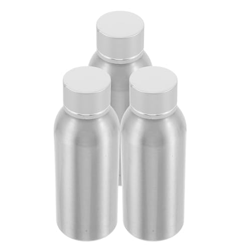 NOLITOY 3 Frascos Dispensadores de Aluminio de 100 Ml con Tapa de Rosca Frascos Rellenable para Loción y Tónico Envases Portátiles para Cuidado Facial y Viaje Resistentes y