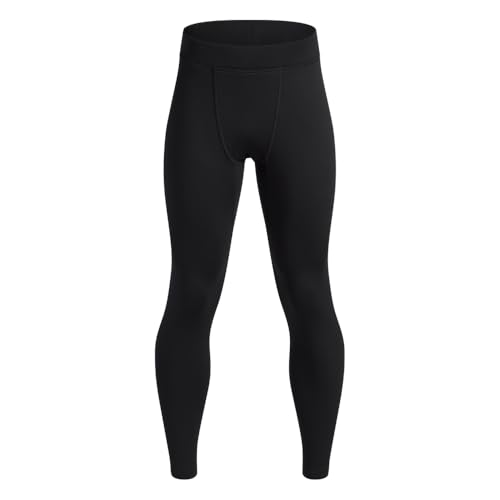 Under Armour Boys' Packaged Base 2.0 Leggings, (001) Black / / White, Youth Medium