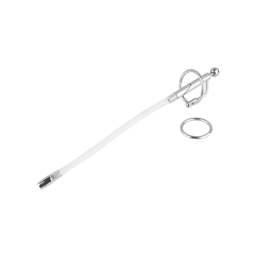 Beauty7 Urethral Sound Hollow Urethral Plug Stainless Steel Tip Cock Ring Silicone Probe Tube Urinary Dilator Urethra Prostate Masturbation Rod