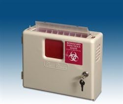 Locking Sharps Container Wall Cabinet for use with PP-141020, case/2