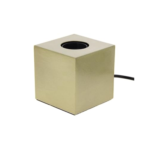 Xanlite, Lampe à Poser Cube en Métal Couleur Laiton, Culot E27, Design Élégant et Minimaliste, Éclairage Pratique et Durable pour Intérieur