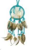 Mini Dreamcatcher with Fake Fur, Beads & Feathers (Random Color), 11-inch