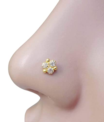 Nose Ring,Crock Screw Nose Stud,Diamond Nose Stud,Transparent Nose Stud,Mother Day gifts,Crystal Nose Stud,Gold Nose Stud,Indian Nose Stud,CZ Simulated Diamond Nose Stud,Tinny Nose Stud(TEJ361)