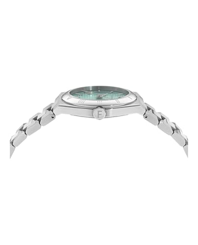 Ferragamo Vega Upper East Collection Luxury Womens Watch Timepieces with a Silver Bracelet Featuring a Stainless Steel Case and a Blue Dial2
