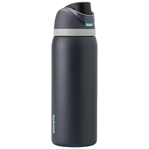 Image of Owala FreeSip Insulated Stainless Steel Water Bottle with Straw for Sports and Travel, BPA-Free, 32oz, Foggy Tide
