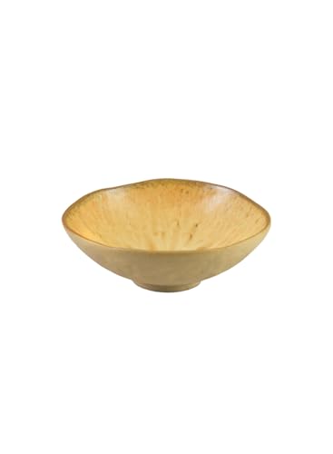 Serene Spaces Living Earthy Beige Ceramic Bowl - Handcrafted Design,