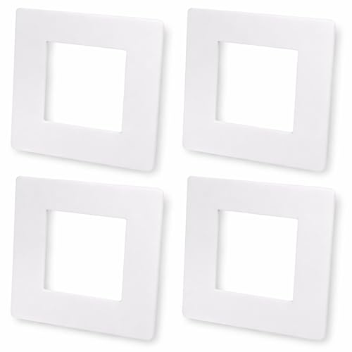 Finger Plate Surround for Single Light Switch or Plug Socket 4 Pack White Plastic Faceplate Covers Protects Walls from Finger Marks UK Standard Size
