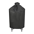 KAMaster Black Big Grill Cover for Large Green Egg Kamado Grill Joe,Waterproof Outdoor Grill Cover for Large Big Green Grill Egg Kamado Ceramic Grill Joe Smoker Accessories(L)