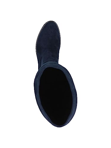 CAPRICE Damen Hohe Stiefel ohne Absatz Kniehoch Vegan, Blau (Ocean Stretch), 37.5 EU