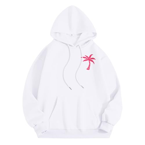 Pink Graphic Hoodies for Teen Girls Kids Womens Cute Letter Print Casual Preppy Sweatshirts Oversized Long Sleeve Y2K Streetwear Tops Pullover