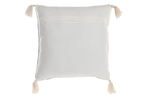 Coussin 45x45 en coton bleu franges 730g pour canapé - 4