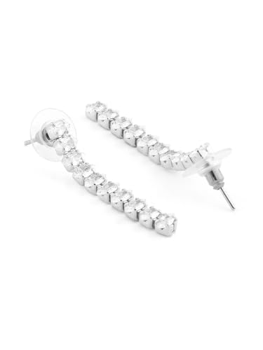 Juego de joyas con circonitas blancas de alta pureza y acabado premium bañado en plata 3