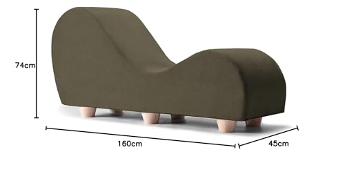 Image of Faux Leather Yoga Stretch Chair Couch - Play, Relax & More | Love Seat for Couples, Fun, & Flexibility! (Moss)