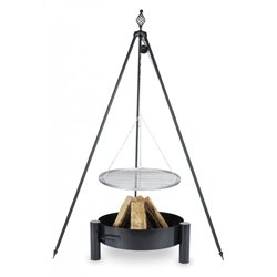 Tre Gamba Grill Oskar altezza 210 cm + GRIGLIA IN ACCIAIO INOX DIAMETRO 70 cm + Braciere PAN33 diametro 80 cm