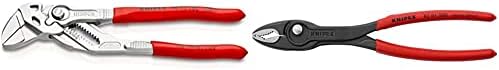 KNIPEX - Pliers Wrench, Chrome (86 03 180) & TwinGrip Pliers
