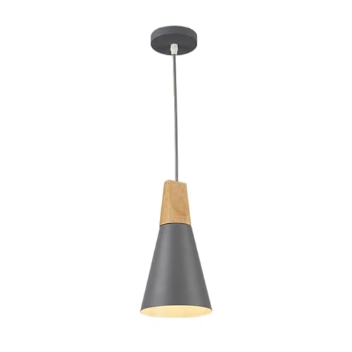 KBUUKYYXouy Lámparas colgantes minimalistas modernas con acabado en madera de roble y hierro, estilo industrial, estilo bohemio, para cocina, de madera, 1 unidad.