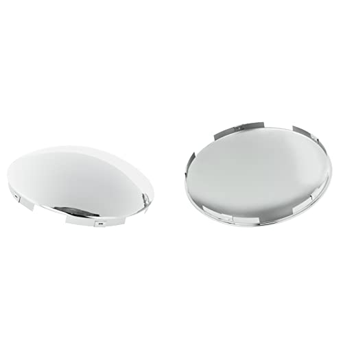 Semi Truck Hub Cap Cover - 5 Even Notched - for Front Wheel Universal Fit - 2 Pc Pack Lip: 7/16 with pre-Installed Clips (Dome Top Chrome)
