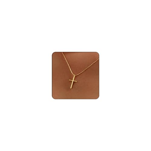 DBJoyiie Cross Necklace for Women 14K Gold Plated Cross Necklace Dainty Simple Gold Necklace for Women Trendy Gold Jewelry Gifts Cross