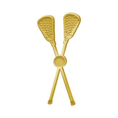 Crown Awards .5" x 1" Lacrosse Pins, Sports Pins Great Lacrosse Chenille Pins to Reward Lacrosse Players Gold