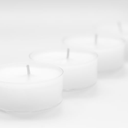 Tribello 512.3A Clear White Tea Lights Candles - 4.5 Hour Long Burning Unscented Tea Light Candles For Home, Travel, Holiday Events thumb #1
