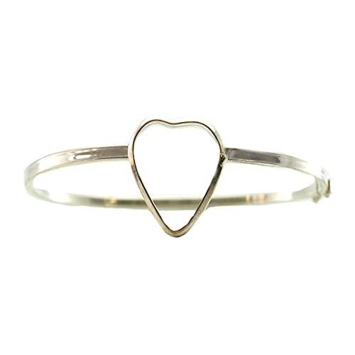 Pulseira Bracelete Coração Vazado Prata Legítima 925