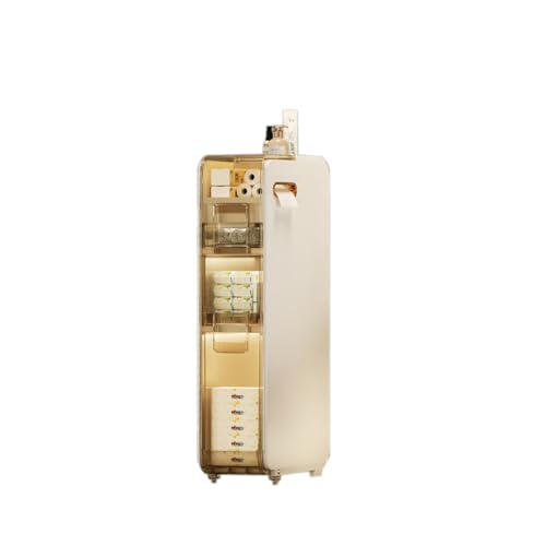GFRYSBMQ Mueble de baño Delgado con cajones y Ruedas, Torre de Almacenamiento Alta Resistente al Agua para Espacios pequeños, gabinete de Almacenamiento marrón para Cocina y baño