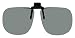 Polarized Black Metal Clip On Flip Up Grey / Gray Sunglass Lenses, Large Square, 64mm Wide X 56mm High, 147mm Wide with Bridge