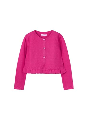 Mayoral Braid Knit Cardigan for Girls Magenta
