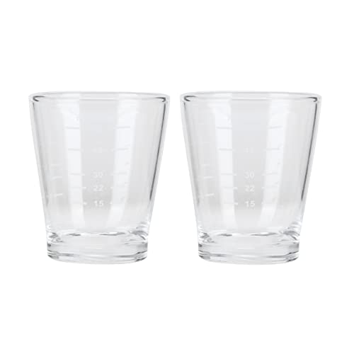 2 Pezzi Misurino per Bicchiere da Colpo, Tazze di Vetro per Espresso con Misurazione Bicchierini Grandi Misurini per Liquidi Trasparenti 80ml