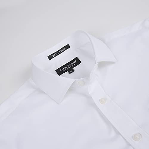 Alex Vando Mens Bamboo Dress Shirts Wrinkle Free Regular Fit Stretch Button Down Shirt