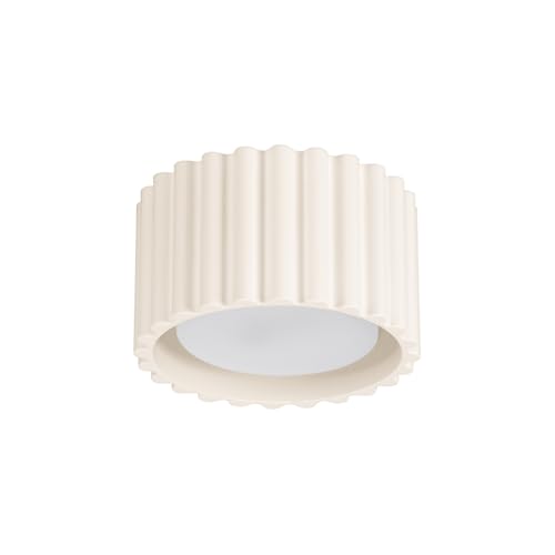 SOLLUX lighting Deckenlampe Deckenleuchte - Deckenstrahler Aluminium - 1 Flammig - LED Lampe Glühbirne - Beige Aura