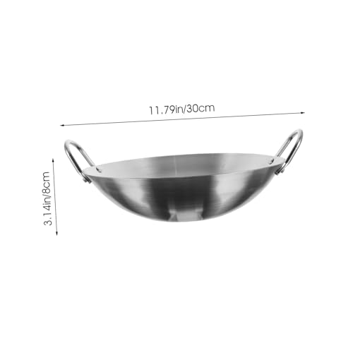 Wok de acero inoxidable con doble mango y capacidad 1 cl miniatura 2