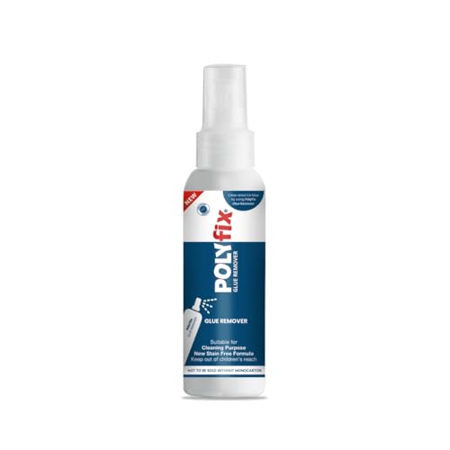Image of PolyFix Glue Remover Spray | Used to Remove Gum Glue Stickers Adhesives for Car, Glass, Fridge Door, Any Metal Surface | Car Glass Sticker Remover Spray,Quick and Easy to Use, 100ml