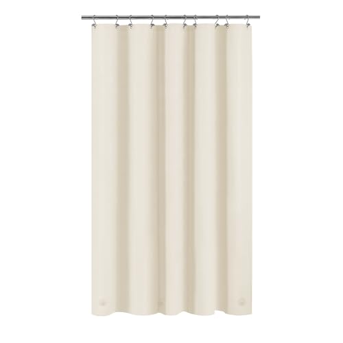 Image of Barossa Design 54W x 78H Stall Shower Curtain Liner Beige - Waterproof Lightweight PEVA Plastic Shower Liner with 3 Magnets & Metal Grommets - Beige
